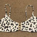 Aerie Scoop Bikini Top Animal Print White Black Size Small Photo 0