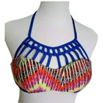 Tinibikini  Swimwear Bikini Top Women Size S Blue Multicolor Tie-Dye Pool Beach Photo 0