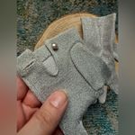 Vintage silver metallic stretch gloves with pearl button closure, size XS small Photo 3