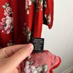 Timing Burnt Orange Floral Print Long Sleeve Open Back Swing Dress Tunic Top L Photo 4