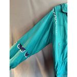 Vintage Kaelin Teal Tribal size 12 windbreaker jacket Blue Photo 2