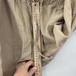 CJ Banks Linen Cotton Wide Leg Pants Womens 14W Beige Neutral Embroidered Boho Tan Photo 8