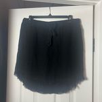 Umgee NEW Linen Fringe Hemline Mini Skirt Black Sz S Boho Grunge Western Indie Photo 1