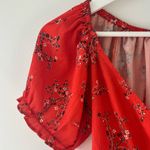 Princess Polly  Red Floral Surplice Crop Top Sz 0 Photo 5