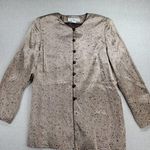 Saks 5th Avenue Real Clothes Saks Fifth Avenue Womens Jacket Sz L Brown Silk Button Up Speckled Photo 0