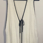 NEW Calligraphie White Sleeveless Knit Duster/Cardigan with Black Trim Size XL Photo 0