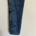 Driftwood  Jackie Medium Wash Embroidered Floral Black Slim Leg Jeans Size 28 Photo 7