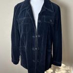 Old Navy Black Velvet Velour Shacket Blazer Jacket Size Large Photo 2