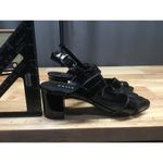 David Tate Secret Women's 6 Black Patent Leather Block Heel Slingback Sandals Photo 1