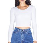 American Apparel White Long Sleeve Crop Top Photo 1