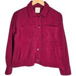 Thread Supply Corduroy Shirt Jacket Women XS Berry Button Front Pockets Purple Photo 1