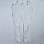 Abercrombie & Fitch Ultra High Rise 90s Straight Jean White Ripped Knee 20 Long Photo 1