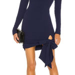 Lovers + Friends  Revolve Hip Tie Navy Blue Turtleneck Dress Long Sleeve  XL new Photo 0