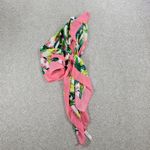 Victoria's Secret VTG Scarf 45" Pink Green Silky Tropical Floral Logo Fashion Photo 12
