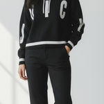 Juicy Couture  Black Silver Logo Hoodie Women's XL Long Sleeve Spellout Pullover Photo 0