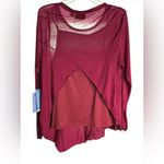 Vera Wang Simply Vera  Wine Long Sleeve Top Photo 2
