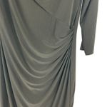 Ralph Lauren Lauren Black Label Dress Sheath Size 14 Jersey Ruched Waist V-Neck Photo 5