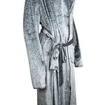Berkshire Homewear Island Fleece Hooded Robe Phantom Medium NWT Warm Cozy Gray Photo 13