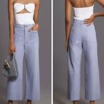 Anthropologie Maeve The Colette Cropped Wide-Leg Pants, Size 33Tall Photo 1