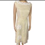Odille from Anthropogie Embroidery and Floral Appliqué Dress size 6 White Photo 4