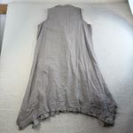 For Cynthia  Sz S Shirt Dress Linen Blend Shark Bite Hem Ruched Pockets Lagenlook Photo 11