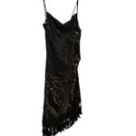 Cache  Black and Cream Fully Lined Silk Crocheted & Tassel Dress Size 6/8 Photo 8