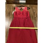 Azazie  Britney Bridesmaid formal long lace halter gown Dress in Burgundy sz A8 Photo 2