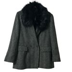 ZARA  Black/Gray Removable Faux Fur Collar Blazer/Jacket(Size Medium) Photo 1