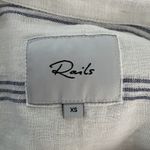 Rails  Shirt Womens XS White Blue Stripe Flamenco Stripe Matea‎ Lace Up Casual Photo 5