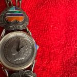 Indian Head Watch with Minimalist Face and Beaded Band Silver Photo 1