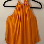 R.G. Kane Orange Halter Top Silky Lightweight High Neck Women's size Small Photo 0