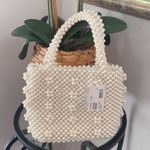 Lulu Townsend  Women's Off- White Beaded Pearl Handbag Purse Photo 2