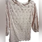 Romantic Pink Floral Appliqué Blouse Cottagecore Vibes Whimsical Scalloped Sz S Photo 8