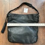 BALLY black leather hobo / bucket bag with tassel accent, made in Italy Photo 14