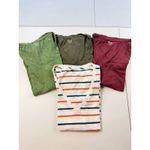 Madewell  XS V-Neck T-Shirt Bundle (4 shirts) Olive Red‎ Striped Casual Photo 8