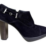 Tod's Tod’s Black Suede Leather Ankle Booties with 4.5” Heel - Size 38.5/8.0 Photo 0