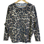 Gaze Leopard Print Long Sleeve Dolman Top Womens Size S Brown Photo 0