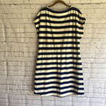 Trixie + LULU Striped Navy and cream short sleeve striped Dress woman’s size L Blue Size L Photo 4