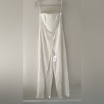White House | Black Market Convertible Strapless Split-Leg Jumpsuit White Size 8 Photo 4