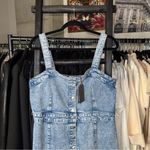 ALLSAINTS  Elsie Denim Mini Dress Blue Button Front Sleeveless Photo 4