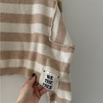 Free People  Cream Into The Blue Stripe Sweater XS Photo 3