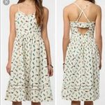 Cooperative Womens Dress Ivory Pineapple Print Cutout Criss Cross X Back Photo 0