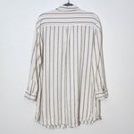 Stars Above  Brown Striped Button-up Sleep Shirt Size XL Linen Blend Sleep Shirt Photo 4