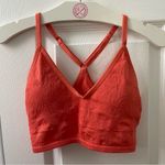 Aerie Seamless Jacquard Padded Longline Bralette in Orange Photo 1
