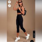 Lulus Lulu’s Stay Extra High Waist Black Ribbed Cropped Capri Pants Size S Photo 1