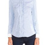 Red Valentino  Blue Ruffle Button Down Women Shirt, size 4 / EU 42 Photo 8