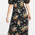 ASOS Design Black Floral Button Down Midi Dress Size US 8 Photo 2