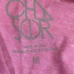 Chaser Distressed pink white ombre short sleeve t-shirt top black glitter Sz M Photo 7