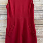 Diane Von Furstenberg  Dress Women’s Size 12 Red Carpreena Back Zip Ponte Sheath Photo 0