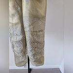 Liz Claiborne  Vintage Gold Sheen Flower Paisley Wide Neck Scarf Wrap Photo 2